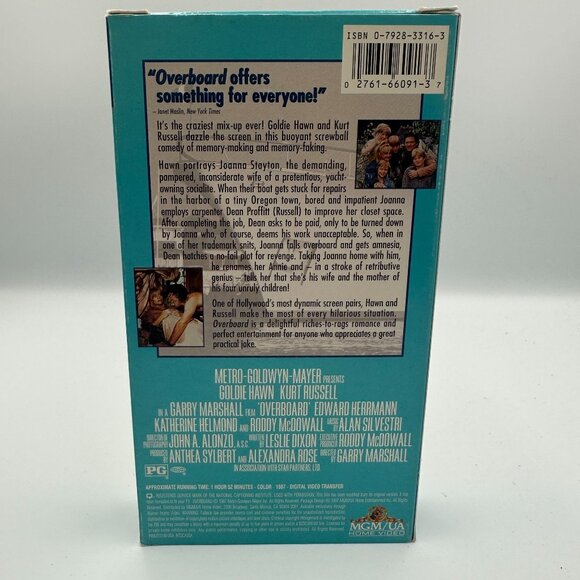 Overboard VHS Movie Goldie Hawn & Kurt Russell 1987 Comedy MGM/UA - Picture 2 of 3